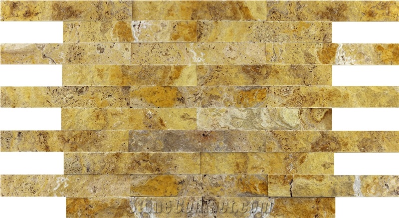 Pt02 Split Face Natural Travertine Stone Wall Panel
