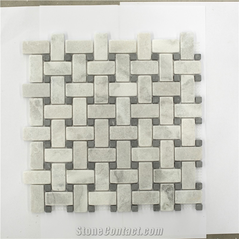 Fantasy White Marble Textile Wall Mosaic