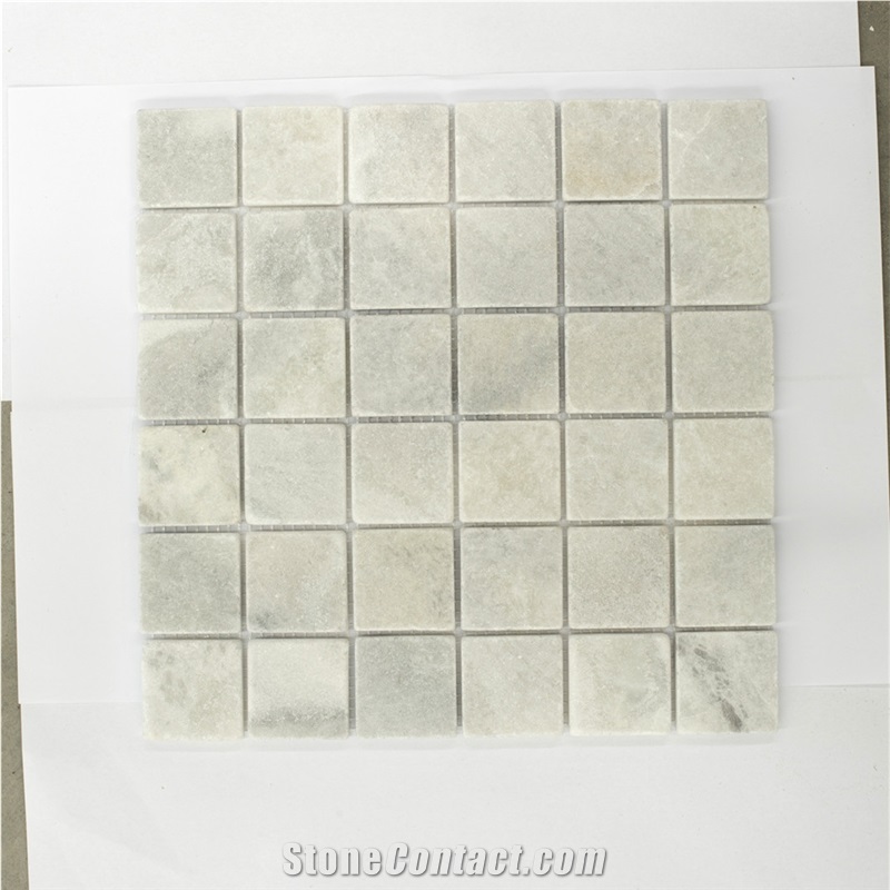 Namibia White Marble Bathroom Mosaic Square Shape