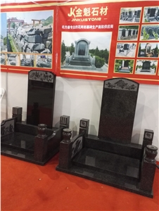 Dark Black Beida Qing G332 Granite Tombstones