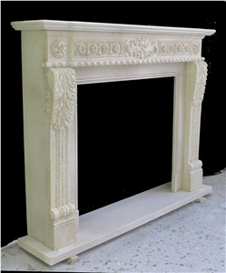 Egyptian Beige Marble Fireplace