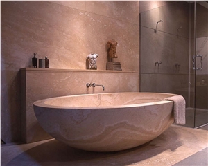 Freestanding Stone Marble Bathtub for 2 Person