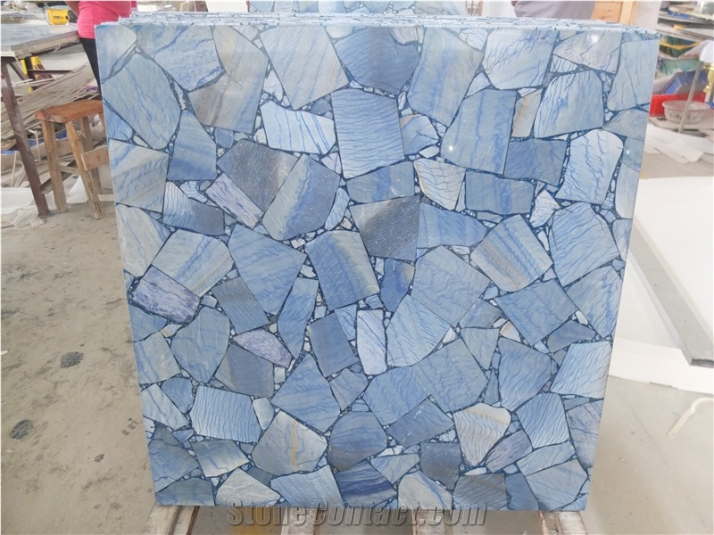 Blue Crystal Behia Slab Floor Tile Stone