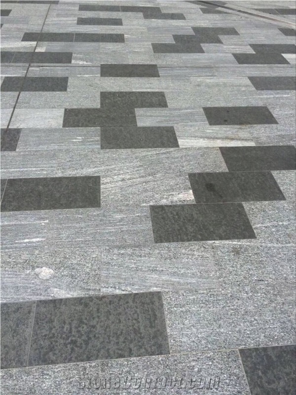 Grey Wood Granite Flooring Walkway Tile French