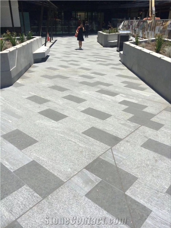 Grey Wood Granite Flooring Walkway Tile French
