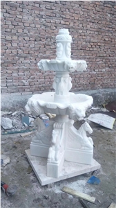 Marble Sculptured Landscaping Fountain White Jade