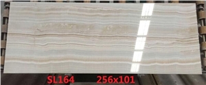 White Wood Onyx Book Match Flooring Tile Luxury