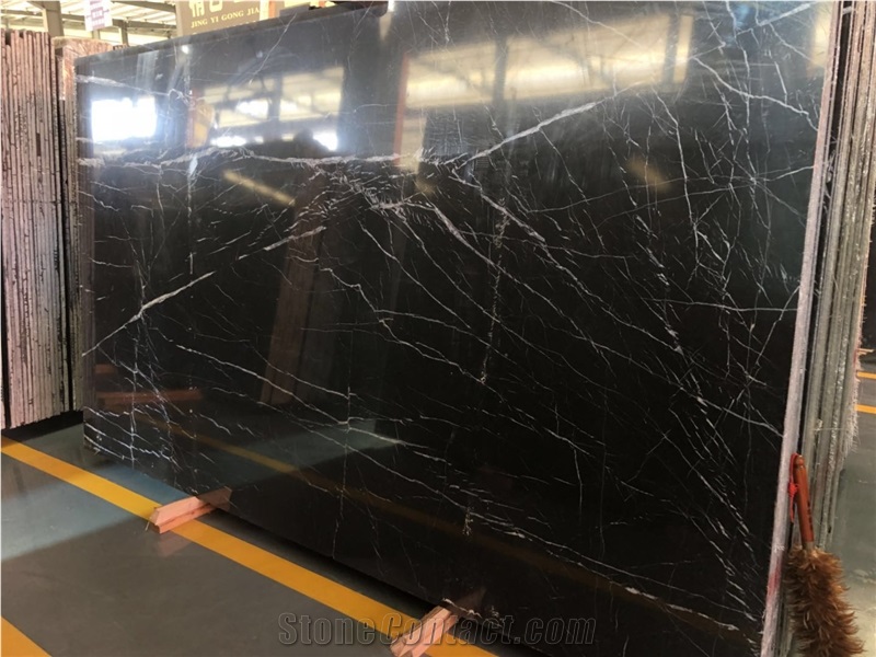 China Black Nero Marquina 2cm Big Slab Floor Tiles