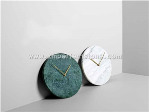 Alarm Wall Clock Marble White Clock Piece