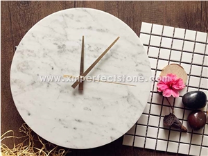 White Carrara Marble Clocks Wall Clocks 12 Inch