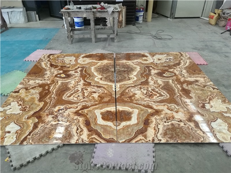 8mm Thick, Book Matched Panels,Tiger Onyx Slabs