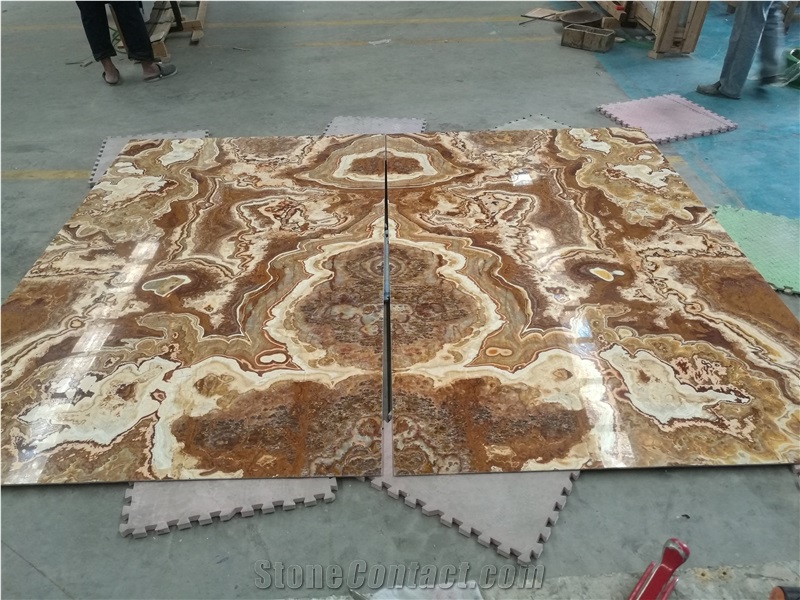 8mm Thick, Book Matched Panels,Tiger Onyx Slabs