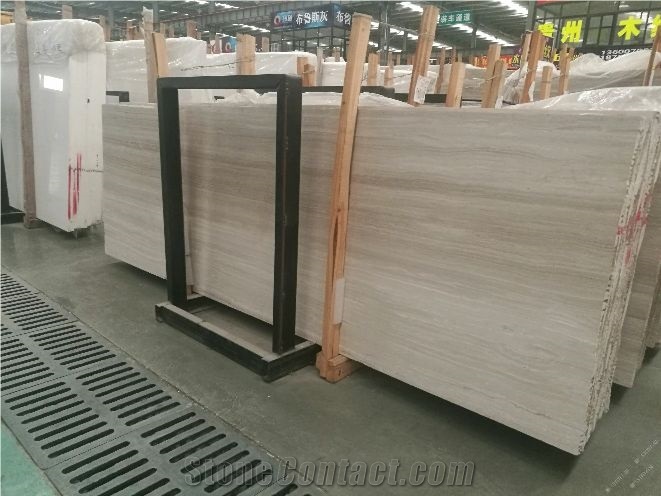 China White Wood Marble Slabs Quarry Price