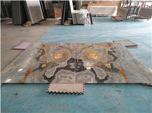 Dark Blue Onyx Bookmatched Composite Panels