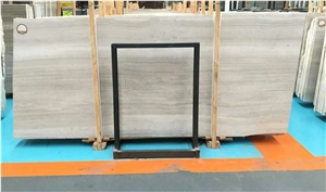Quarry Price Chine Wood Marble White&Grey Slabs