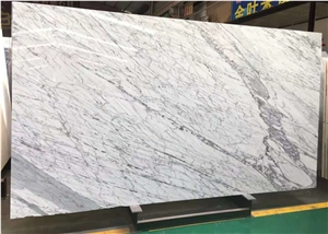 Statuario White Marble First Quality Slabs Veins