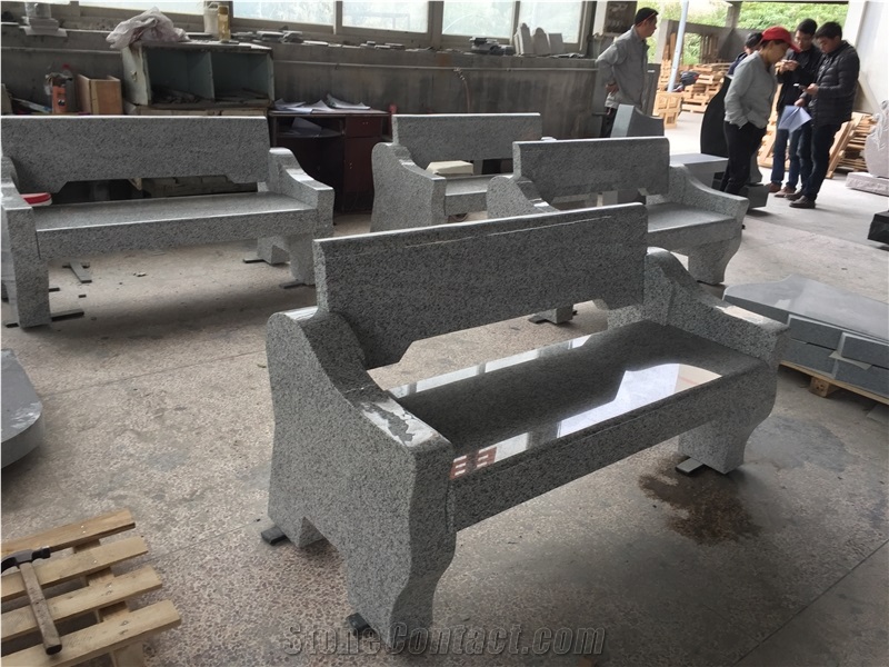 China Coarse Gray Garden Bench
