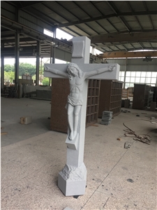 China Grey Crucifix Statue Cross Tombstone