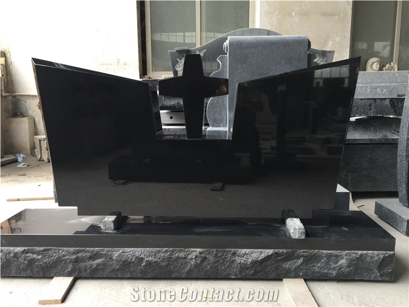 Shanxi Jet Black Monument with Cross