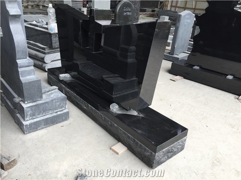 Shanxi Jet Black Monument with Cross
