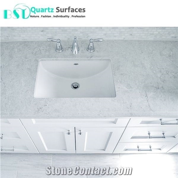 12mm Artificial Quartz Stone Bathroom Vanity Top