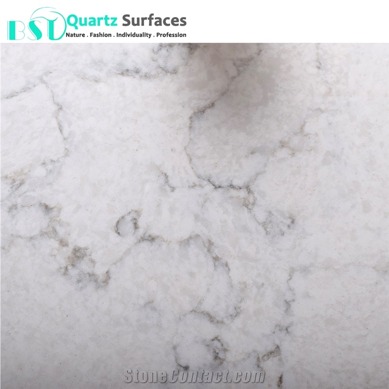 Carrara White Quartz Kitchen Countertops