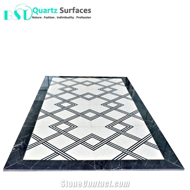 Chinese White Marble Stone Waterjet Medallion for Floor Tiles