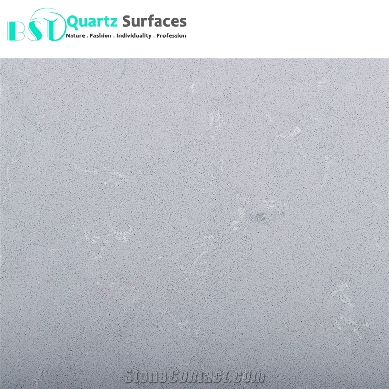 Grey Artificial Quartz Stone Slabs with White Vein