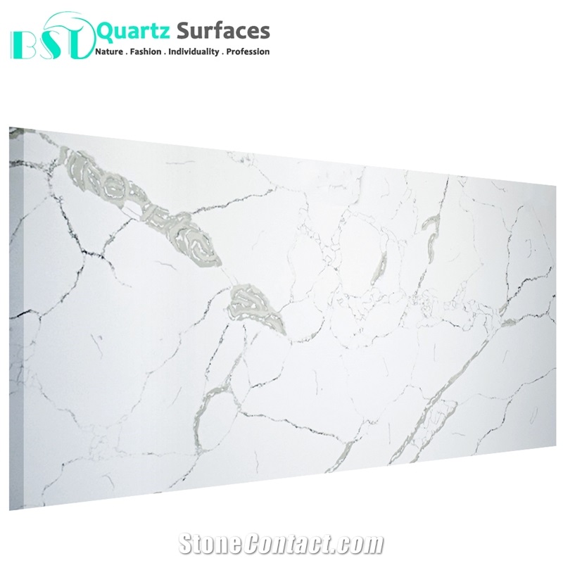 Prefab Calacatta Quartz Island Kitchen Countertops from China