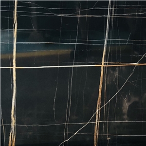 Black Laurent Gold Vein Black Aziza Marble  Tiles