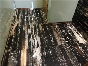 Natural Guangxi Black Floor Portoro Silver Marble
