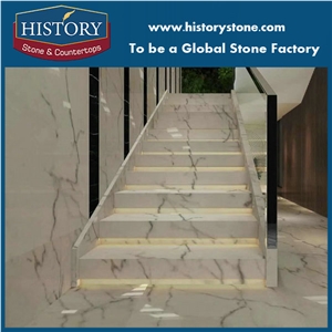 Calacatta White Marble Staircase
