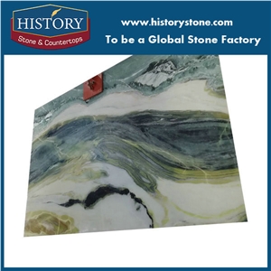 Multicolor Green Marble Slab