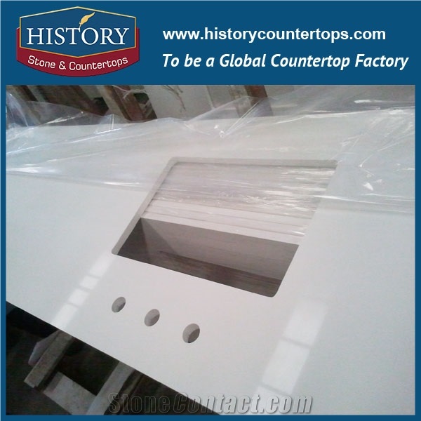 Prefab Glass Quartz Surface Countertop Vanity Tops