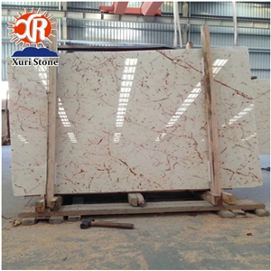 Ivory White Marble with Red Veins