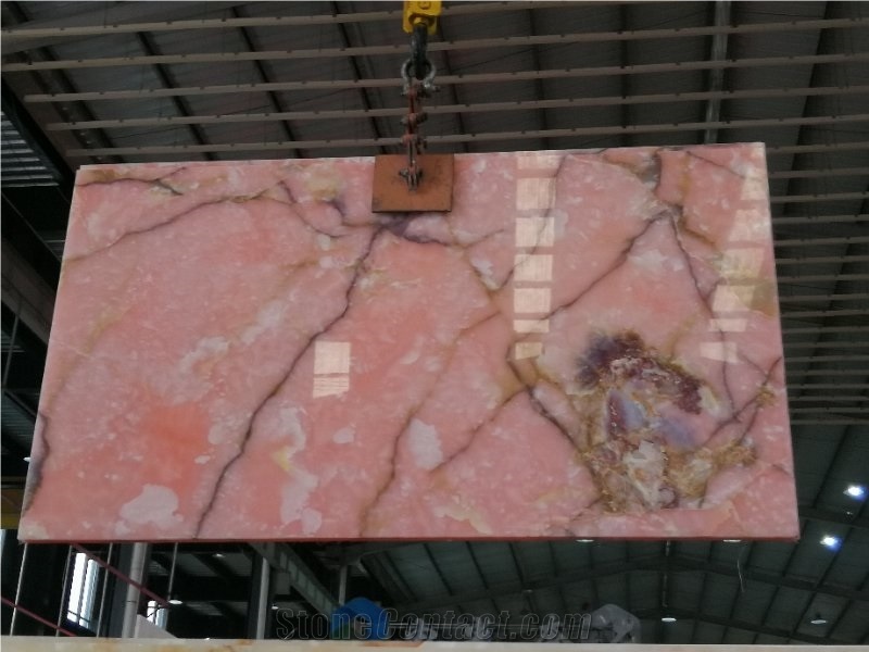 Pink Onyx Slabs and Tiles