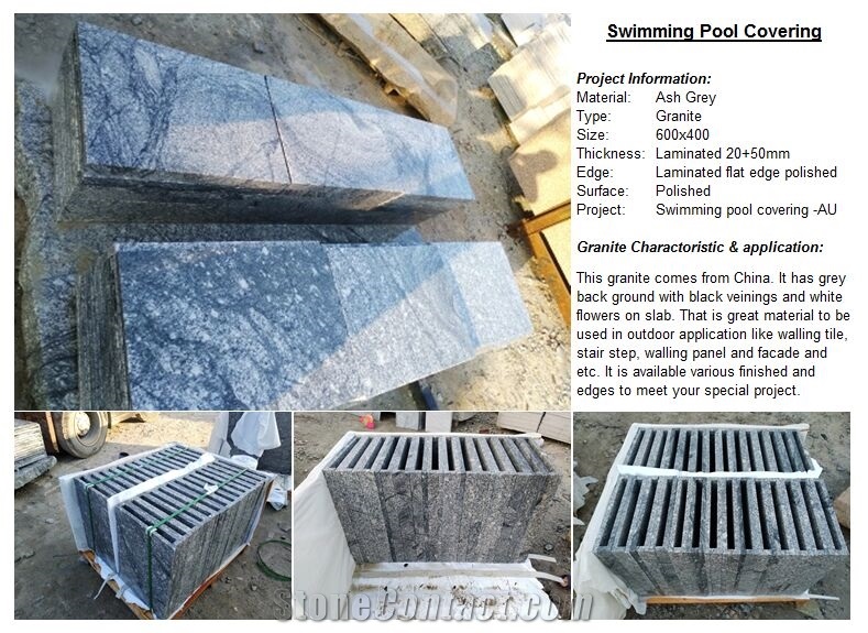 China Ash Grey Granite Polished Swiming Pool Cover