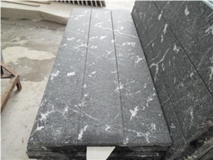 Nero Nuvolato Black Granite with White Veins