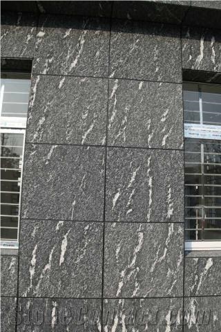 Nero Nuvolato Black Granite with White Veins
