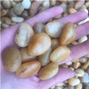 Cheap Unpolished Yellow Pebble Stone Wash for Sale