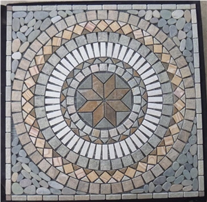 Natural Stone Pebble Mosaic Tile for Landscaping
