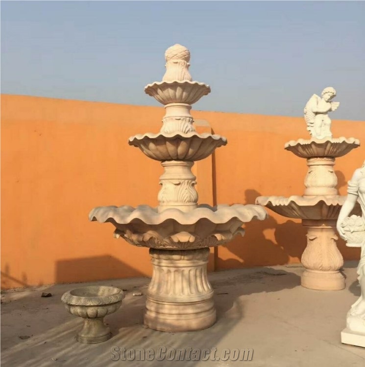 Outdoor 3 Tier White Marble Water Fountain Sale