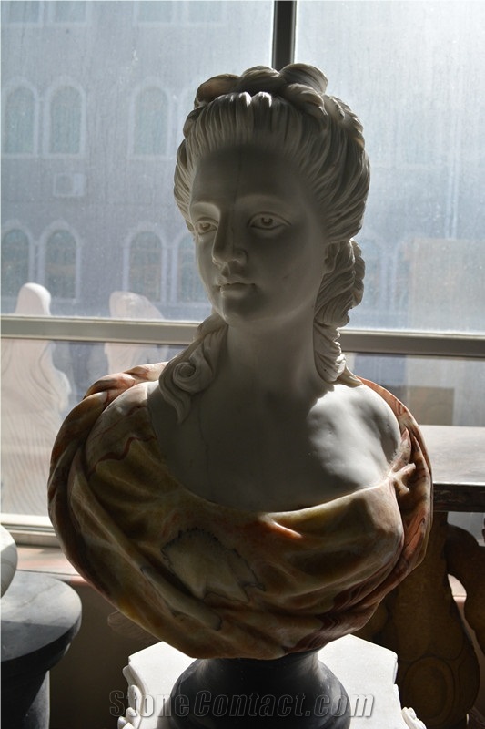 White Marble Bust Sculpture