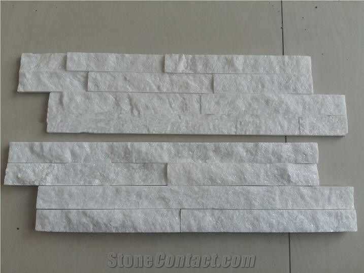 White Quartzite Z Shape Wall Stack Culture Stone