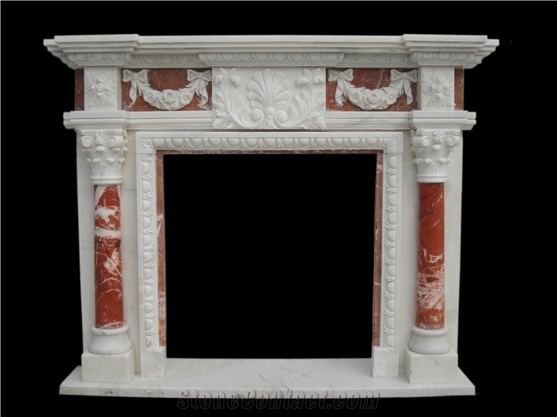Carved Marble Fireplace,White Marble Handcarved