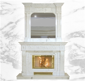 Double Deck Modern Handcarved Style Fireplaces