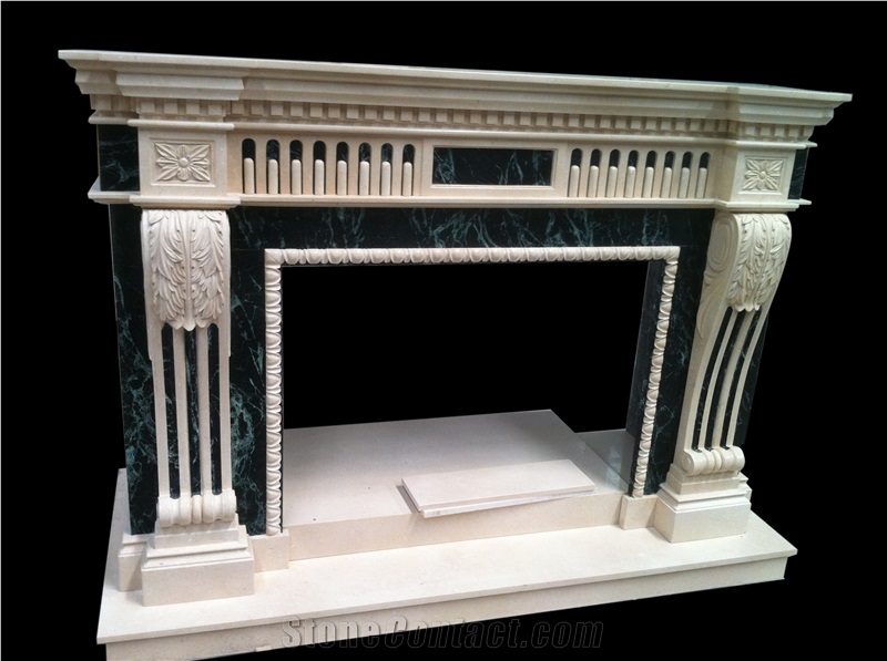 Indoor Beige Marble Fireplace Mantels, Stone Fireplace Mantel Melbourne