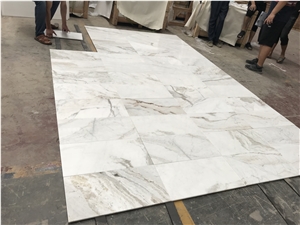 Calacatta Amber White Marble Slab