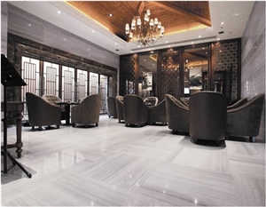 Chinese High Quality Wooden White Marble Floor Tile