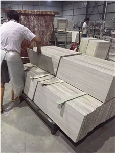 Chinese High Quality Wooden White Marble Slabs